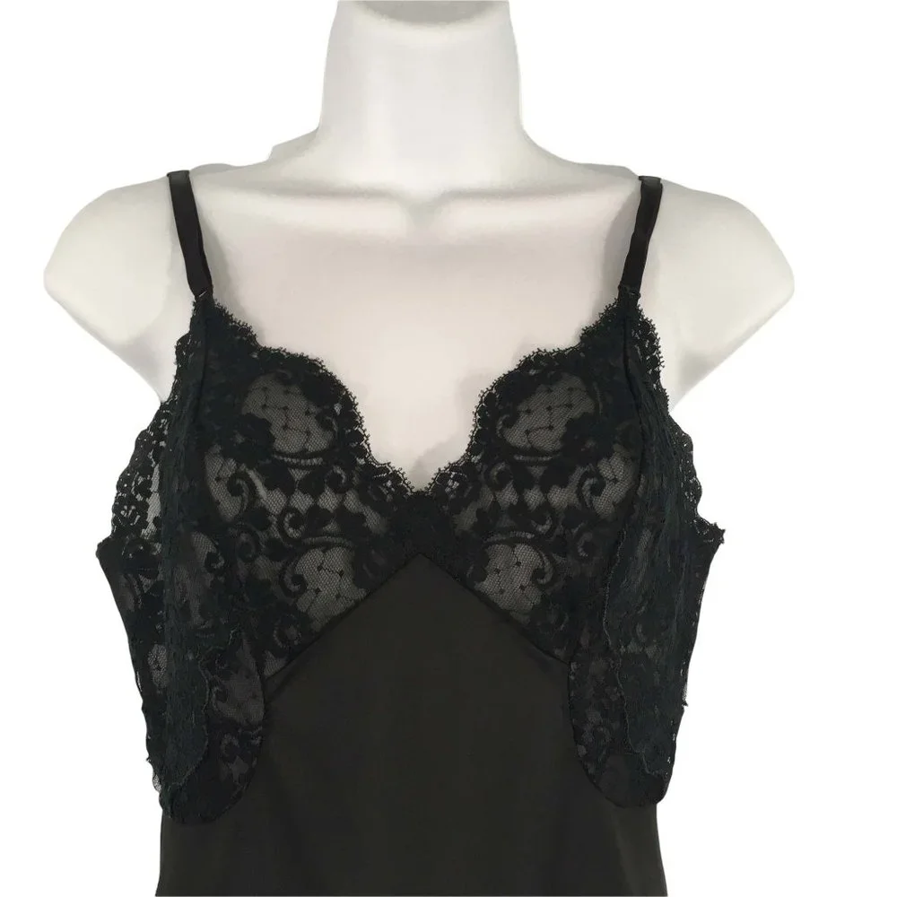 Fischer Heavenly Lingerie Vintage Black Lace Full Slip, 32 bust‎ - Picture 2 of 9